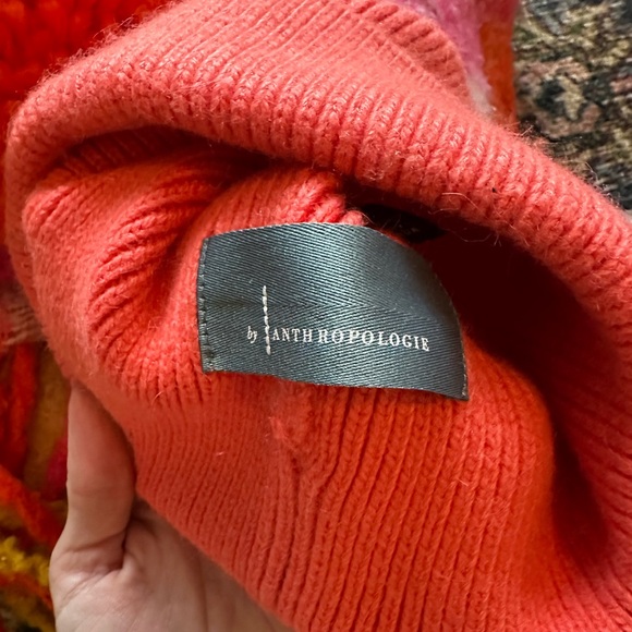 Anthropologie Coral Orange Beanie and Blanket Scarf Set - Picture 3 of 3